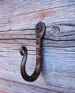 Heavy Duty Iron Wall Hook for Farmhouse Interior Decorative Utility Storage <b>Rack</b> with Rustic Metal Design - Product Image 1