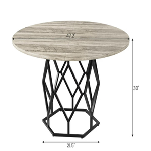 Modern Marble Top Dining <b>Table</b> With Black Metal Base Metal 4 Seater Dining <b>Table</b> For Home & Restaurant Used - Product Image 6