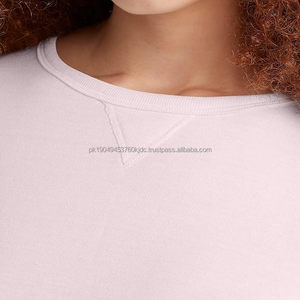 Femmes à la mode v-notch sweat à col rond manches longues confortable & ecosmart polaire pull chemise décontractée pour l'automne hiver 2024 - Product Image 4