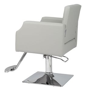 Poltrona da Barbiere in Pelle PVC Grigia da 150 kg con Telaio Quadrato in Lega di Alluminio, Pompa Olio Alta, Pedale a Rivetto, Durevole e Confortevole - Product Image 6