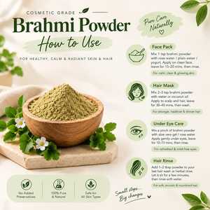 Poudre de feuilles de Brahmi traditionnelle 100g, qualité cosmétique, issue de poudre de feuilles de Brahmi, pour masques capillaires et soins du cuir chevelu. - Product Image 4