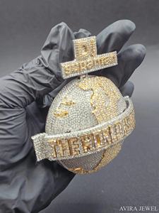 Colgante Hip Hop de Plata de Ley 925 Maciza con Baño de Oro Amarillo, Moissanita, Sin Níquel, Sin Plomo, Charm Icy, Joyería para Hombre y Mujer Avira - Product Image 6