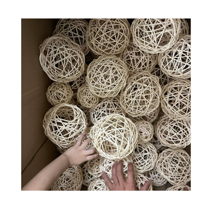 Ornement de Noël en forme de sphère en rotin fait main, décoration de maison en osier naturel pour les fêtes - Product Image 5