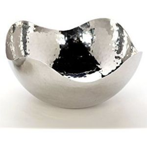 Bol à fruits de luxe en acier inoxydable martelé, plaqué argent, décoratif, en métal, pour la maison, l'hôtel et l'hôtellerie - Product Image 2