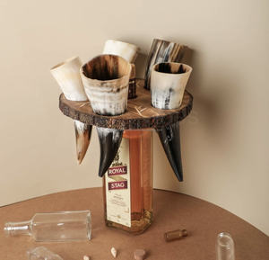 Corne à boire de buffle naturelle moderne Corne à poudre polie pour soufflage décoratif - Product Image 3