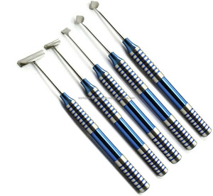 Juego de Instrumentos Quirúrgicos Dentales WORLD PRECISION SURGICAL, 5 Piezas, Mango Azul con Diseño Acanalado, Herramientas Periodontales, Cirugía Oral Manual - Product Image 3