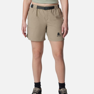Short cargo en toile taille haute pour femme Be Dot, couleur unie, délavé, séchage rapide, taille élastique, décontracté, pour l'extérieur, avec logo - Product Image 1
