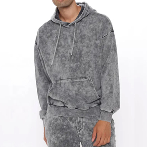 Ensemble de survêtement à capuche pour homme, tie-dye gris, décontracté, manches longues, coupe ample, sweat-shirt et pantalon de jogging en coton, vêtements d'automne - Product Image 3