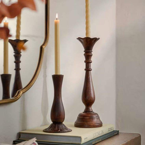 MULTI CRAFT - Portavelas de Madera con Diseño de Alta Gama, Pulido, Ecológico, con Tallado de Sombra, Estilo Clásico, Decoración de Hotel de Cinco Estrellas - Product Image 6