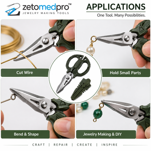Long <b>Nose</b> Stainless Steel Lightweight Jewelry Polishing Pliers for Bracelet Making and DIY 5 Inch ZetomedPro - Product Image 3