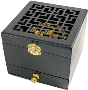 Brûleur d'encens Mubkhar en métal avec calligraphie arabe, brûleur d'arômes de luxe pour Oud et Bakhoor, décoration moderne du Moyen-Orient pour la maison, brûleur d'arômes de table, Mubkhar - Product Image 3