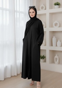 Nouvelle Collection Abaya 2026 Robes Modestes Abaya Simple et Fermée Abaya Unie Robe Musulmane Femme Vêtements Islamiques Robe Femme en Lin - Product Image 6
