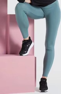 Women's Solid High Quality Breathable Spandex/<b>Nylon</b> <b>Leggings</b> | Twist Design Pockets | Elastic Waist Full-Length Gym Yoga Fitness - Product Image 6