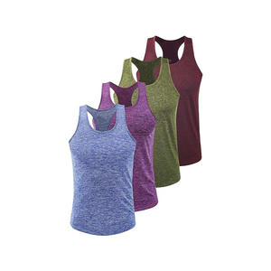 Camisetas sin mangas casuales para mujer, de jersey, transpirables, acanaladas, largas, con cuello redondo profundo, logotipo frontal, de secado rápido - Product Image 5