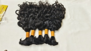 Cheveux Indiens Naturels Ondulés 18 Pouces, Remy, à Tissage Simple, avec Fermeture en Dentelle 4x4, Lots de Cheveux Bruts pour Tressage, JERRY HAIR EXPORTS 100g - Product Image 2