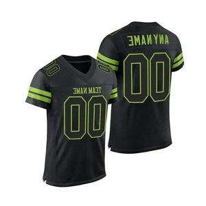 Camiseta de fútbol americano personalizada con cuello en V, transpirable, uniforme de equipo, secado rápido, ropa deportiva de alto rendimiento, OEM - Product Image 3