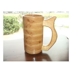 Jarra de cerveza de madera Natural 100% con mango de hierro, Taza de cerámica para uso en el hogar, Hotel, restaurante - Product Image 4