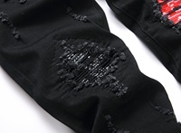 Jeans pour homme, coupe classique, déchirés, extensibles, noirs, style hip-hop, streetwear, mode printemps, 100% coton