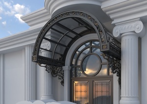 Custom KHP Iron European Outdoor Hotel Furniture Stained Glass <b>Canopy</b> Decorative Pendant <b>Roof</b> Floral Pattern Entryway Balcony - Product Image 3