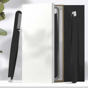 Pince à épiler sourcils en acier inoxydable à pointe incurvée de haute qualité, légère, avec embouts en fibre écologiques réutilisables ANAAIF - Product Image 6