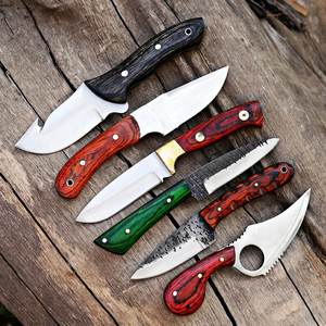 MORTAL SAGA - Juego de Cuchillos de Caza y Camping de 1 Pieza, Forjados a Mano, Fáciles de Transportar, con Hojas de Acero de Damasco y Mangos de Madera de Palisandro, con Funda de Cuero - Product Image 3
