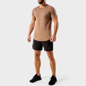 เสื้อยืดแขนสั้นสไตล์เรียบง่ายสำหรับฤดูร้อน ผ้าฝ้ายโพลีเอสเตอร์ 100% เสื้อยืดเปล่าสำหรับออกกำลังกาย วิ่ง ฟิตเนส สวมใส่ในยิม สไตล์วินเทจสำหรับผู้ชาย - Product Image 2