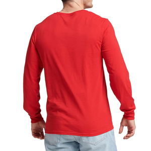 Suéter Rojo de Manga Larga con Cuello Redondo para Hombre, 100% Algodón, Corte Regular, Informal, Tejido de Punto, Color Sólido, Transpirable, Ecológico, Ropa de Invierno - Product Image 5