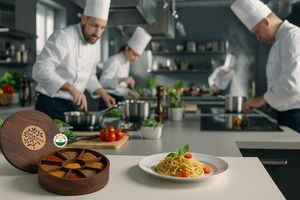 Natural Wood Spice <b>Box</b> Masala Dabba with 7 Sections and Transparent Lid - Product Image 5