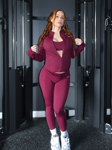 <b>Women's</b> Full Zip Quick Dry Four-Way Stretch Eco-Friendly Spandex/Polyester Slim Fit Workout Gym Yoga <b>Running</b> Training Sportswear - Product Image 6
