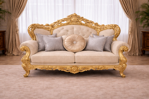 Bespoke Maharaja Style Luxury Mansion 5 Seater <b>Sofa</b> Set Classic <b>Gold</b> Finish Living Room Set Luxury Wooden Carved <b>Sofa</b> Designs UK - Product Image 2