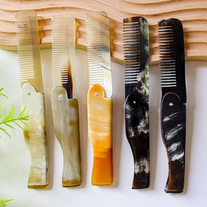 Peine para el Cabello Hecho a Mano con Cuerno de Búfalo, Artesanía Natural, Ecológico, Moderno, Pulido, Todos los Tamaños, Ágata, Uso Diario - Product Image 1