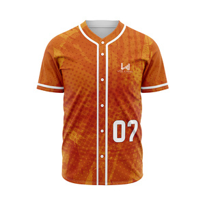 Custom Unisex Button <b>Down</b> Baseball Jerseys Personalized Front Logo W4G Breathable 100% Polyester Baseball Softball Jerseys - Product Image 5