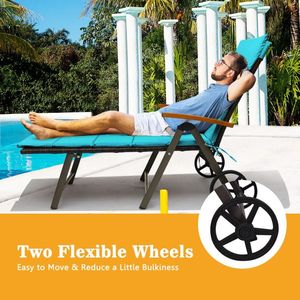Silla Reclinable Plegable de Mimbre para Exteriores con Marco de Aluminio, Cómoda Silla de Playa Tipo Chaise Longue - Product Image 2