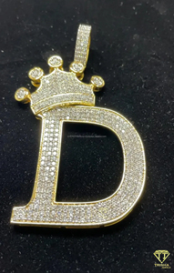 Custom Bubble D Pendant Luxury Gold Plated Hip Hop Necklace Fashion Statement Jewelry - Product Image 3