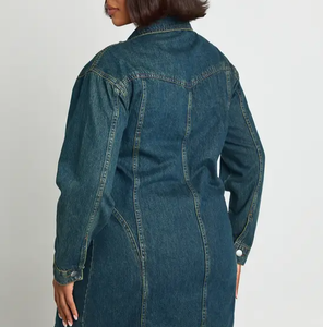 Vestido Mini de Mezclilla Desgastado para Mujer al por Mayor, Directo de Fábrica, Empaque Personalizado, Etiquetas Personalizadas, Ropa de Mezclilla, Moda Femenina, OEM - Product Image 2