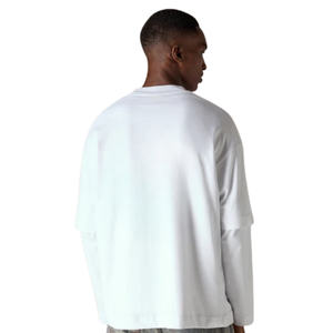 Camiseta de Algodón Oversize para Hombre con Logo Minimalista en el Pecho, Estilo Urbano, Manga Corta, Casual, a la Moda, Venta al por Mayor, OEM, Fábrica Personalizada - Product Image 6