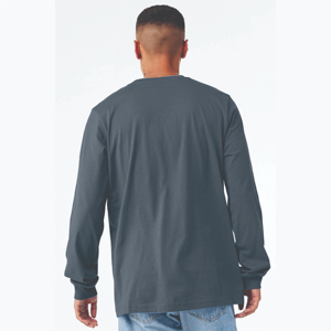 เสื้อยืดแขนยาวผู้ชายคุณภาพสูงขายดี 100% ผ้าฝ้ายถัก ลายเรียบ ปรับแต่งได้ แห้งเร็ว ระบายอากาศดี ขายส่ง - Product Image 2