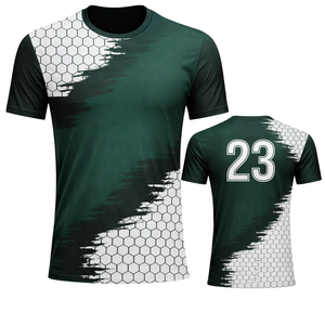 Maillot de football Monaco vert et blanc respirant, anti-humidité, pour entraînement sportif, uniforme d'équipe homme/femme - Product Image 1