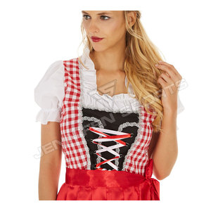 Oktoberfest Carnival Halloween Dress Women's German Dirndl Dress <b>Costumes</b> For Bavarian Embroidered Oktoberfest Dirndl Dress - Product Image 3