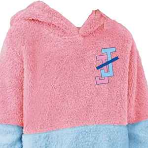 Sweat-shirt à capuche en peluche pour filles Jack and Jill, demi-doux et demi-épais, color block, confortable, mode hiver pour jeunes - Product Image 4