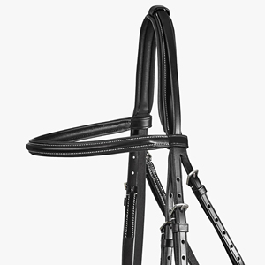 Bridon de cheval en cuir italien de qualité supérieure avec sangles réglables pour un ajustement sûr et une conduite confortable – Modèle Hunter - Product Image 5