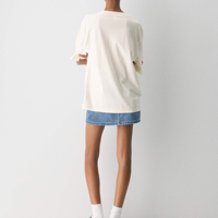 Camiseta de Verano Casual para Mujer, Cuello en V, Talla Grande, Tejida en Algodón 100%, Lavada, Holgada, de Manga Corta, Transpirable y de Secado Rápido, Estilo Vintage
