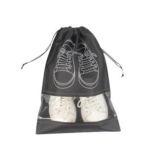 Bolsa de Embalaje para Zapatos de Polipropileno No Tejido con Impresión de Logotipo Personalizado al por Mayor, Bolsa Antipolvo Reutilizable con Ventana Transparente de PVC - Product Image 1