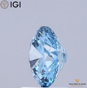 Diamant de laboratoire CVD de forme ronde de 7,47 mm, 1,50 carat, certifié IGI, couleur bleu vif fantaisie, clarté VVS2, pour bague solitaire - Product Image 6