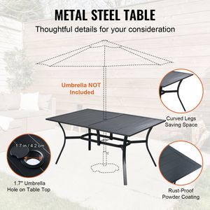 Set da Pranzo da Esterno 7 Pezzi in Ferro per Bistrò e Patio, con Sedie Girevoli e Tavolo da Giardino per Tutte le Stagioni - Product Image 5