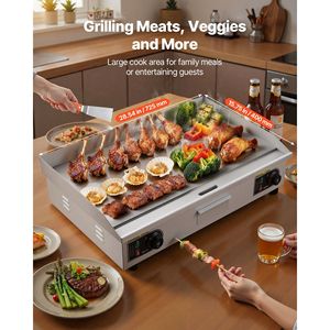 Piastra Elettrica Commerciale in Acciaio Inox da Banco 28.54 X 15.75 Pollici, Temperatura Regolabile 122-570°F, per Cottura Professionale - Product Image 2