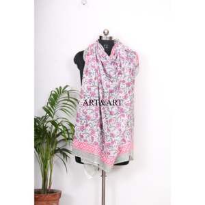 Pareo de playa de algodón con estampado floral hecho a mano de la mejor calidad para mujer, pareo ligero para la playa. - Product Image 6