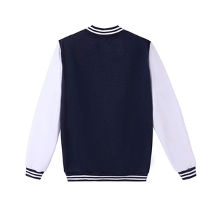 <b>Women's</b> Embroidered Varsity <b>Jacket</b> With Decorative Stitch Details Ribbed Trim Snap Button Front Custom Artwork Wholesale - Product Image 2