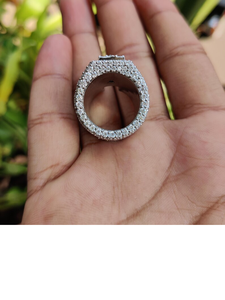 Bague de fiançailles de luxe en moissanite et diamant, argent 925, taille brillant rond, bijou de mariage, cadeau, bague tendance et élégante - Product Image 3