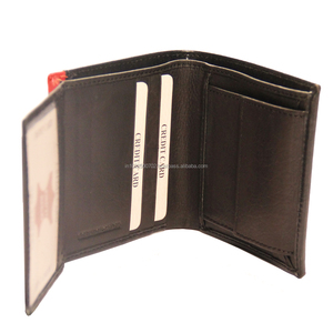 Cartera minimalista RFID bi-fold Premium para hombre, cuero genuino, cierre abierto, logotipo personalizado, poliéster, longitud corta, caja de regalo al por mayor - Product Image 5